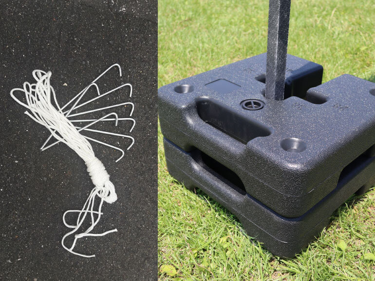 しっかりと足元を固定する