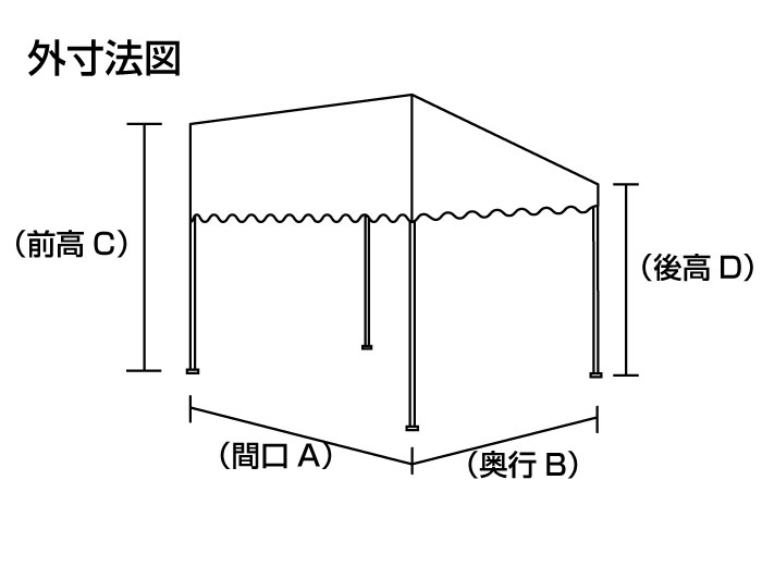 シンプルパワーテント寸法図